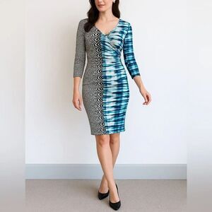 Kay Unger Ruched Wrap Dress